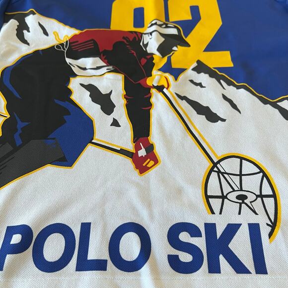 Polo Ralph Lauren Classic Fit Ski Graphic Blue Print Polo Shirt Men Size S - Picture 4 of 10